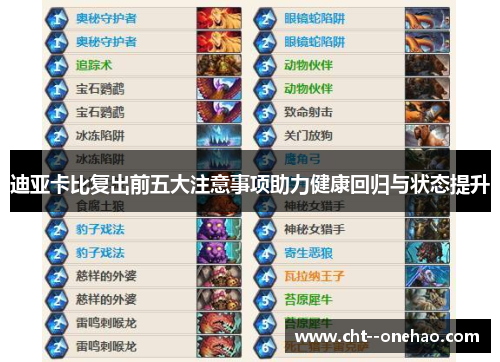 迪亚卡比复出前五大注意事项助力健康回归与状态提升